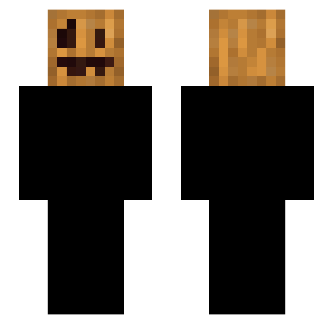 Malaceus Minecraft skin, front and back view