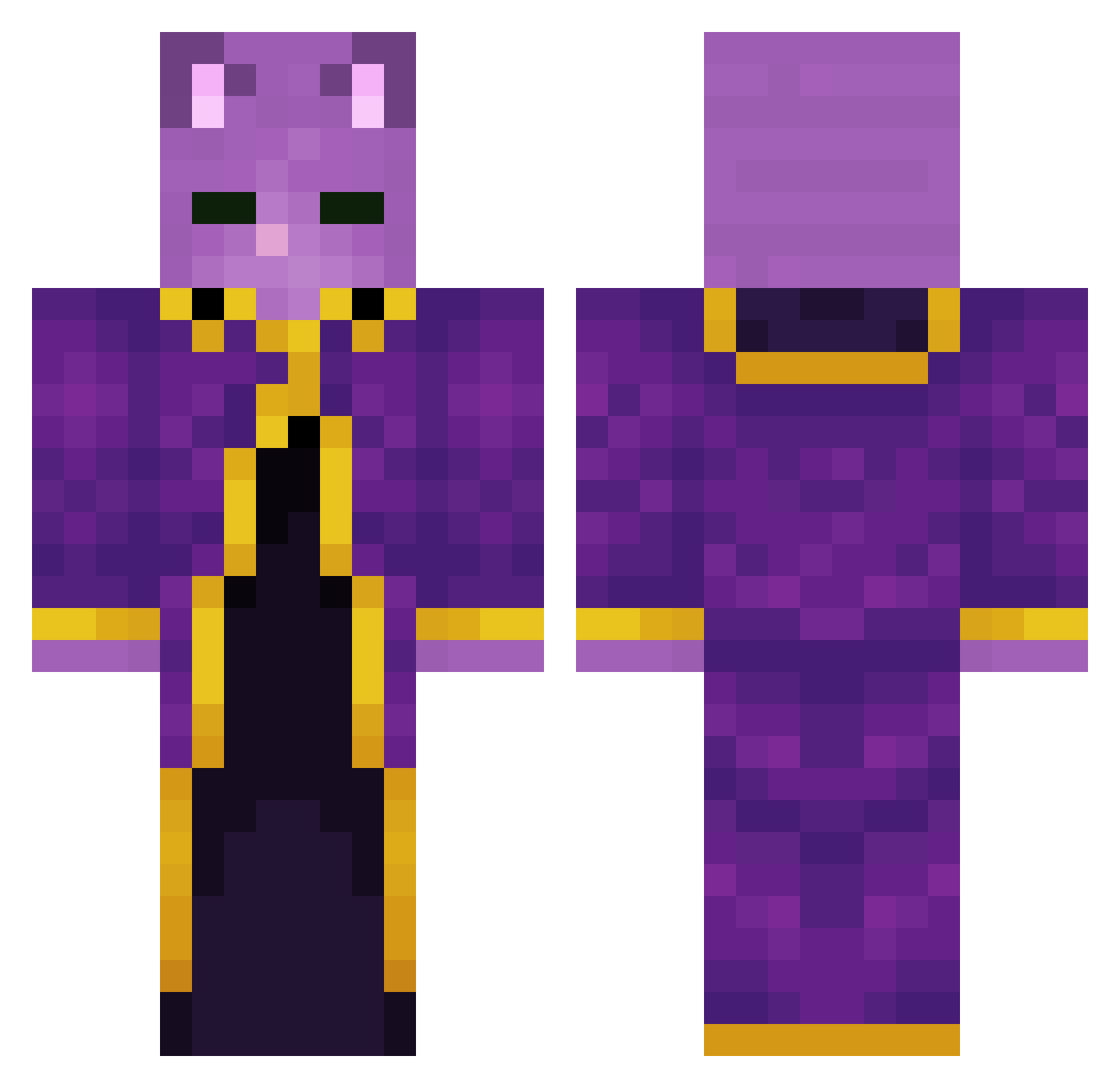Stramineous Minecraft skin, front and back view