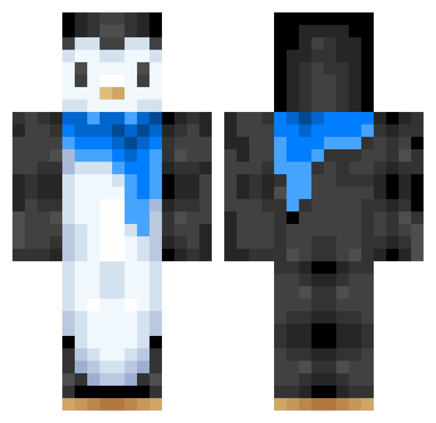skifflebog Minecraft skin, front and back view