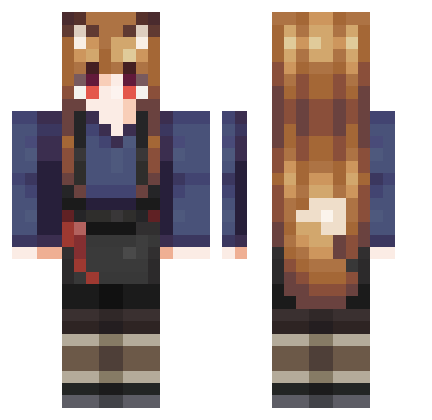 RickSuS Minecraft skin, front and back view