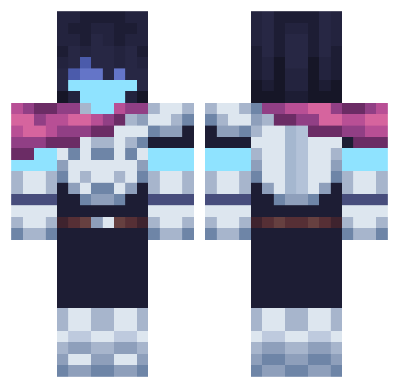Michele_XX Minecraft skin, front and back view