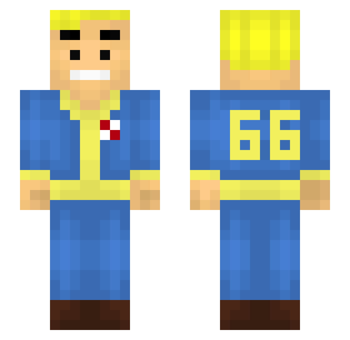 Kaffeedealer Minecraft skin, front and back view