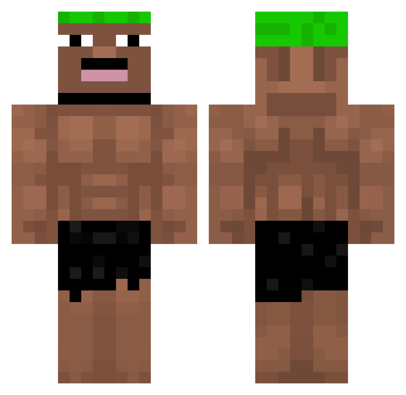 Enegrydash Minecraft skin, front and back view