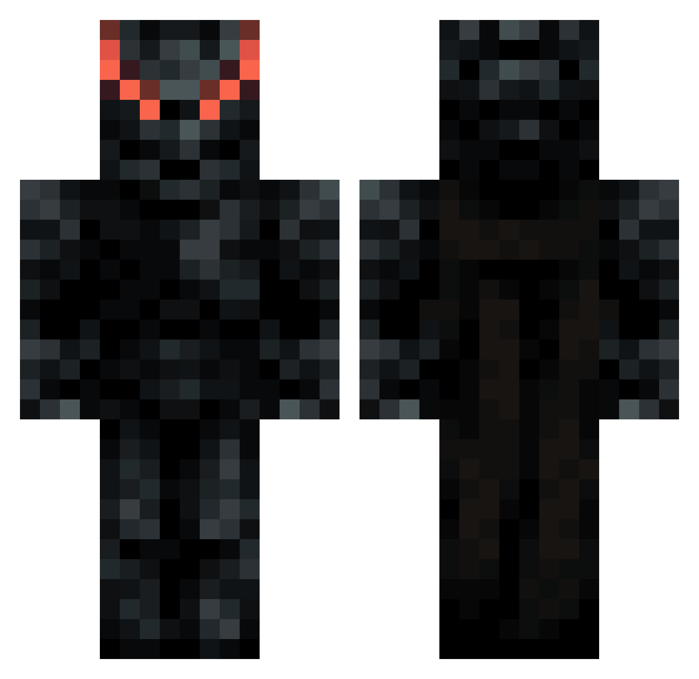 Meavrer Minecraft skin, front and back view