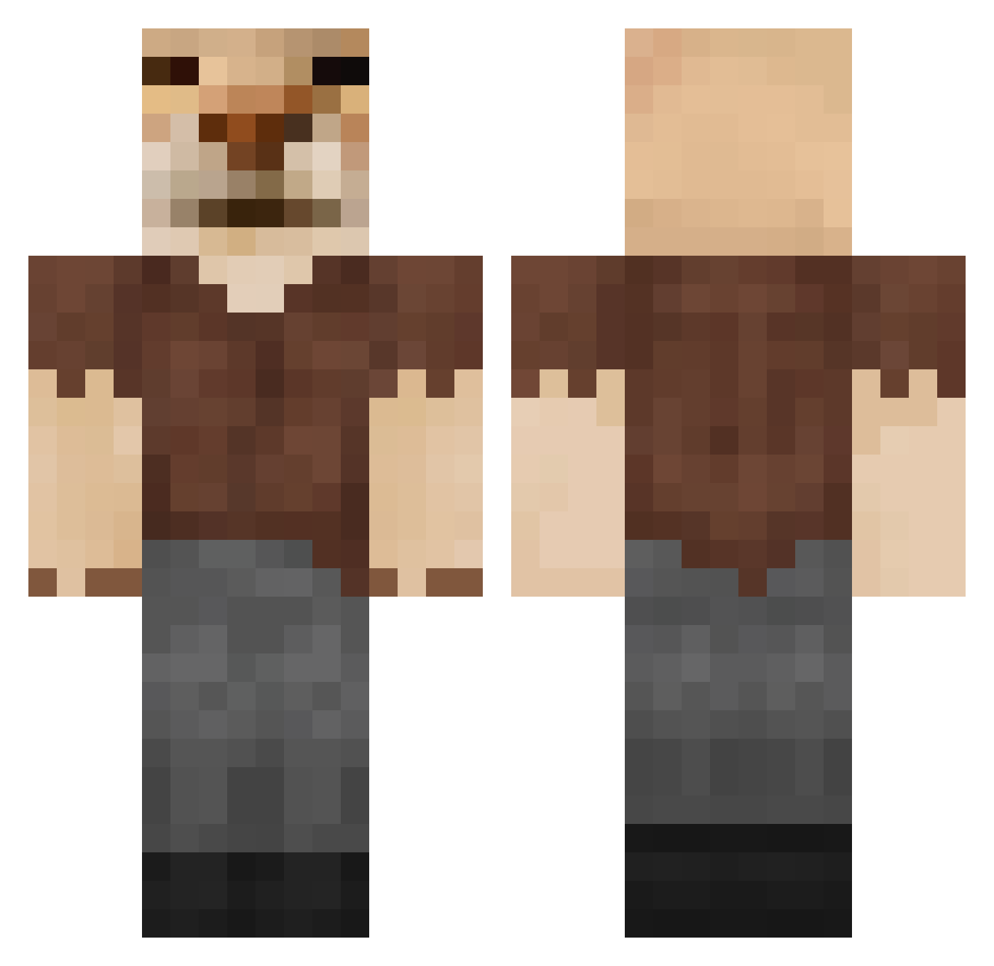 Eheheheeh Minecraft skin, front and back view