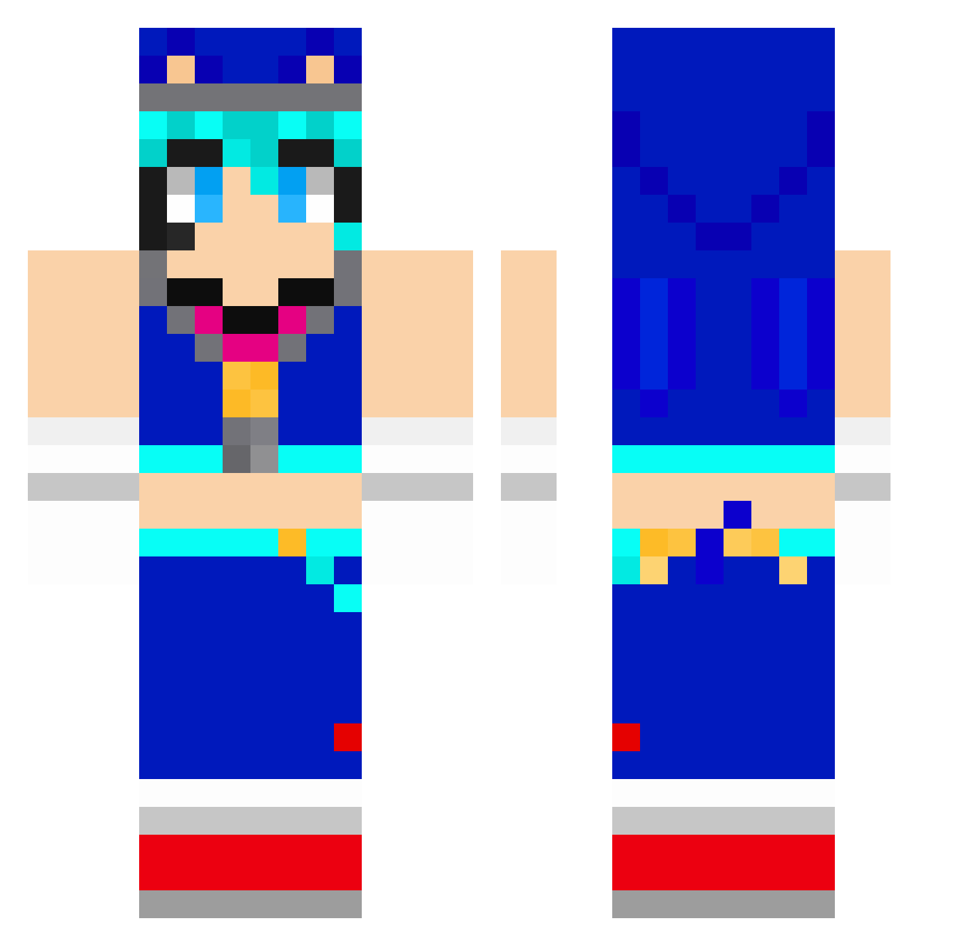 Dreyznation Minecraft skin, front and back view