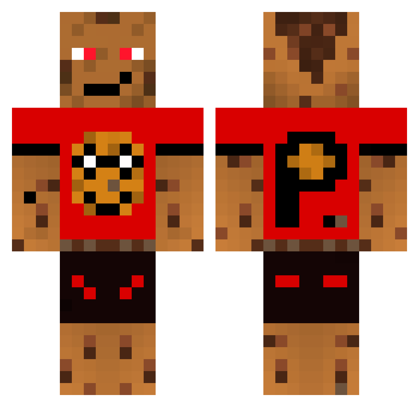PePitoYTB Minecraft skin, front and back view