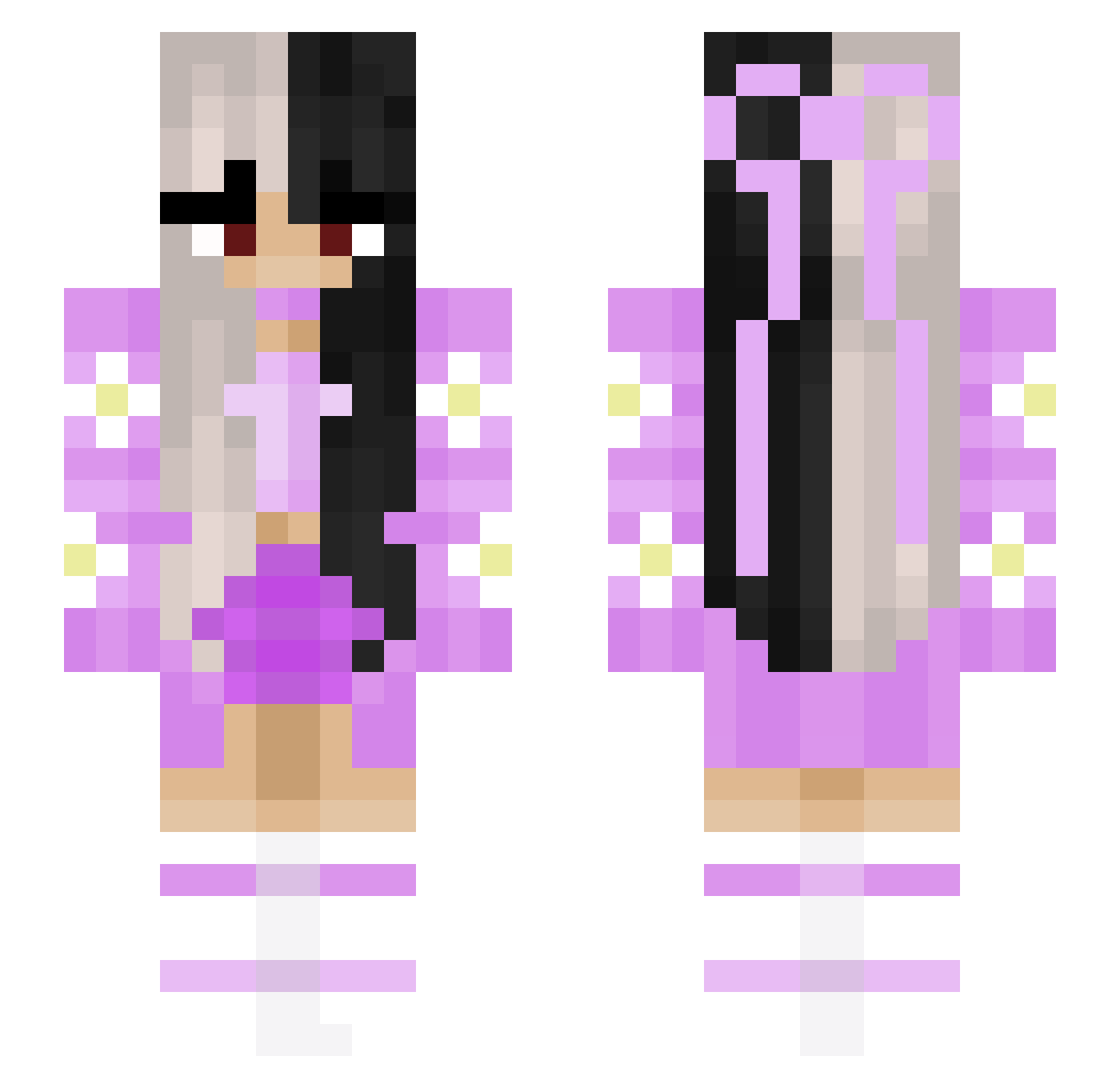 NotEllaYT Minecraft skin, front and back view