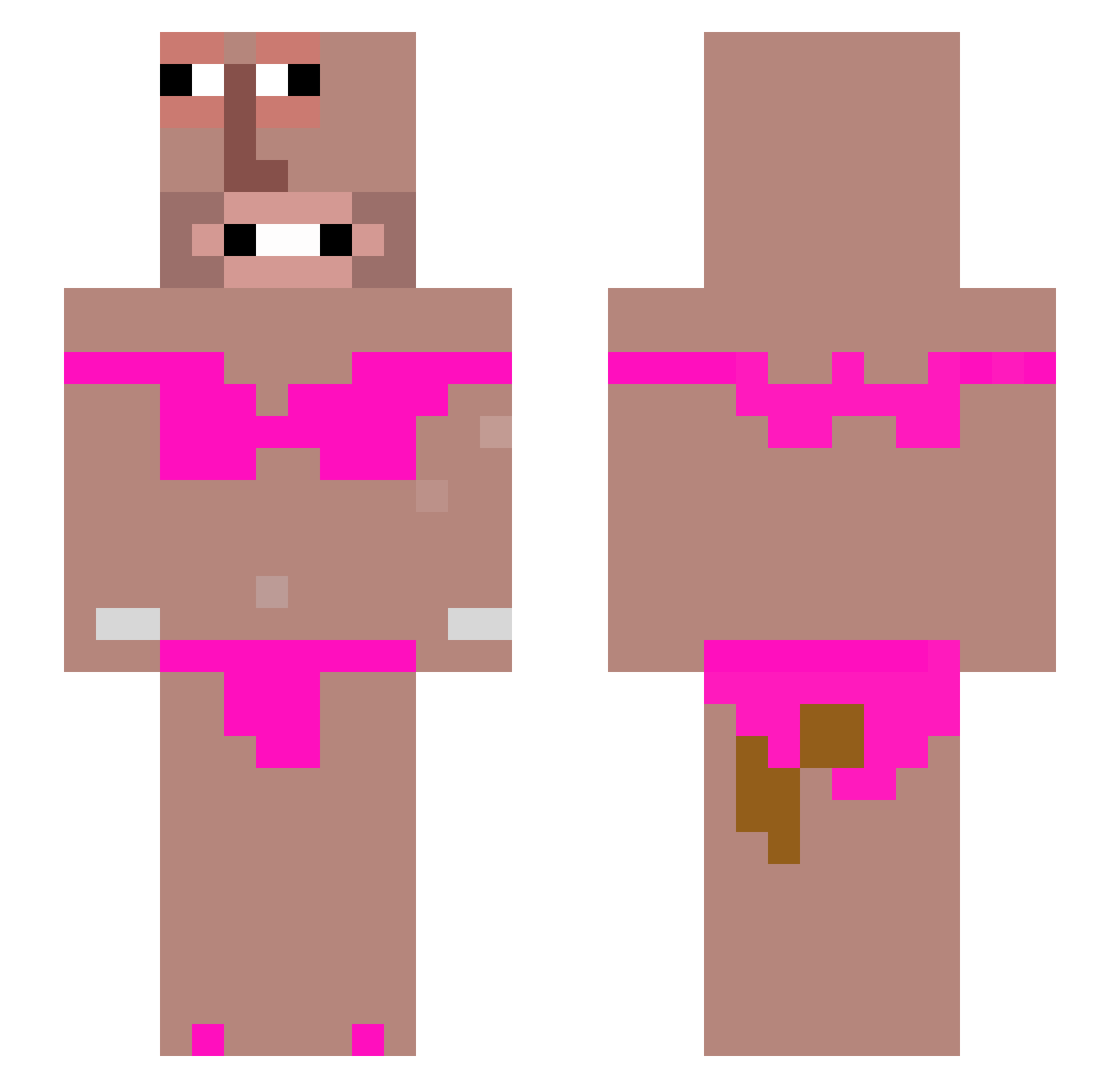 Bossy2014 Minecraft skin, front and back view