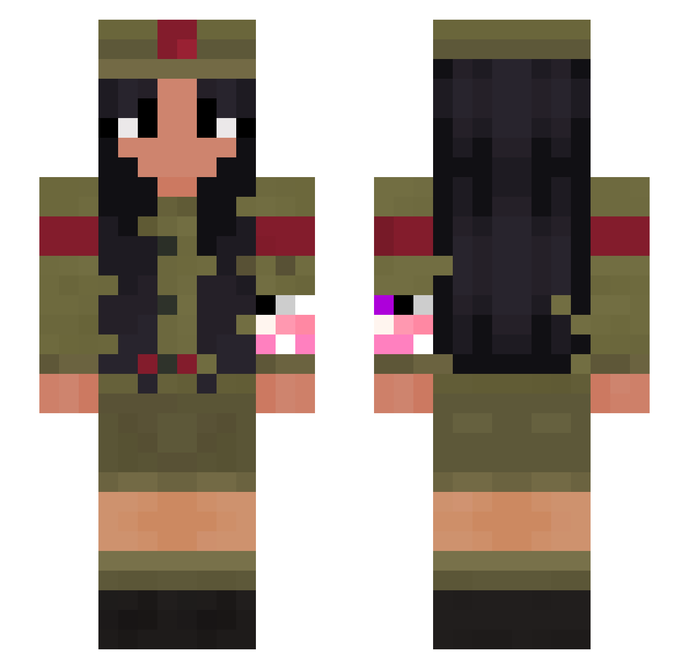 Gizumu Minecraft skin, front and back view
