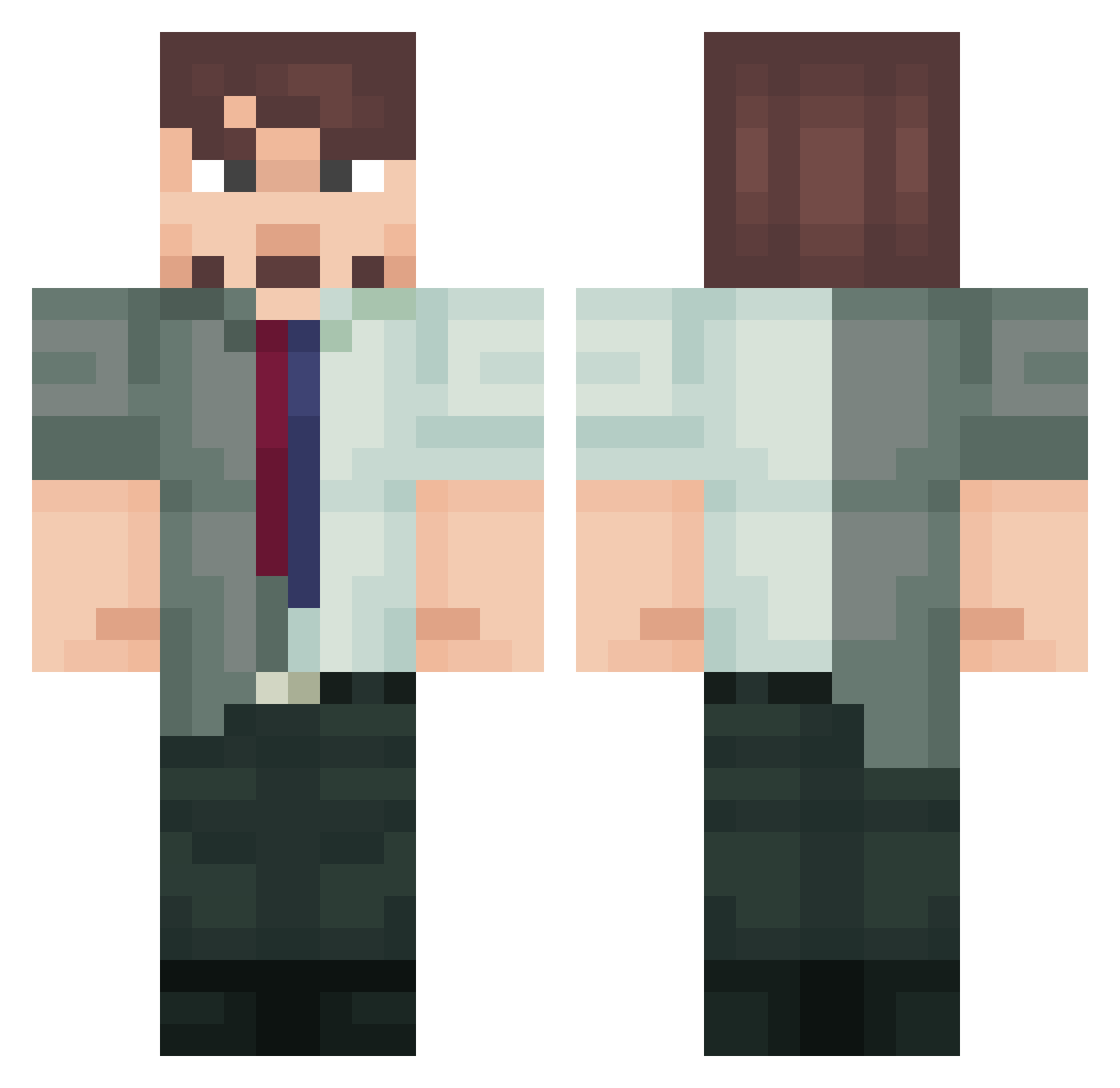 FriedrichGear Minecraft skin, front and back view