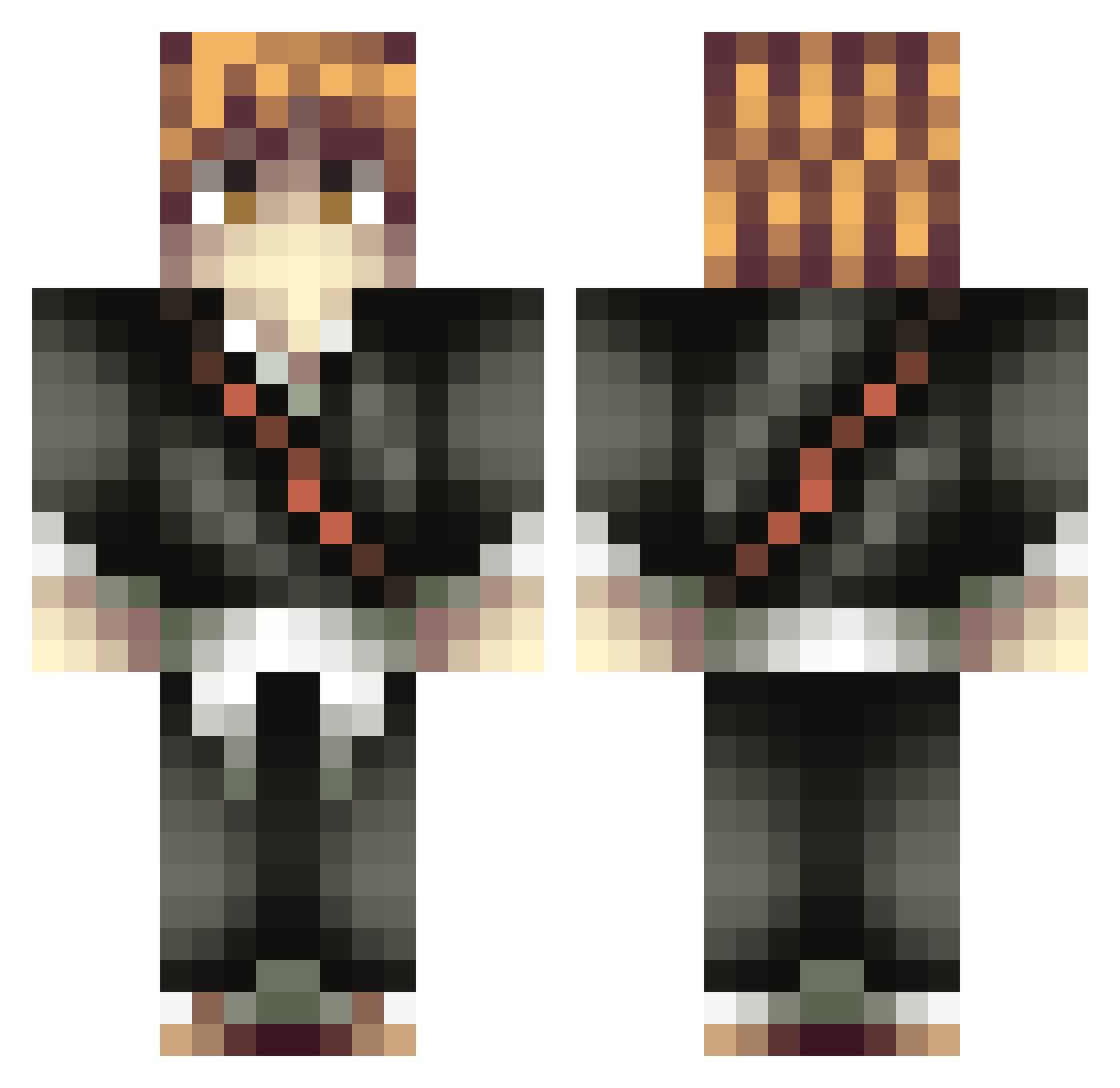 InsaneBenja Minecraft skin, front and back view