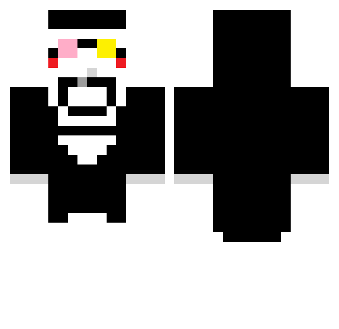c2high Minecraft skin, front and back view