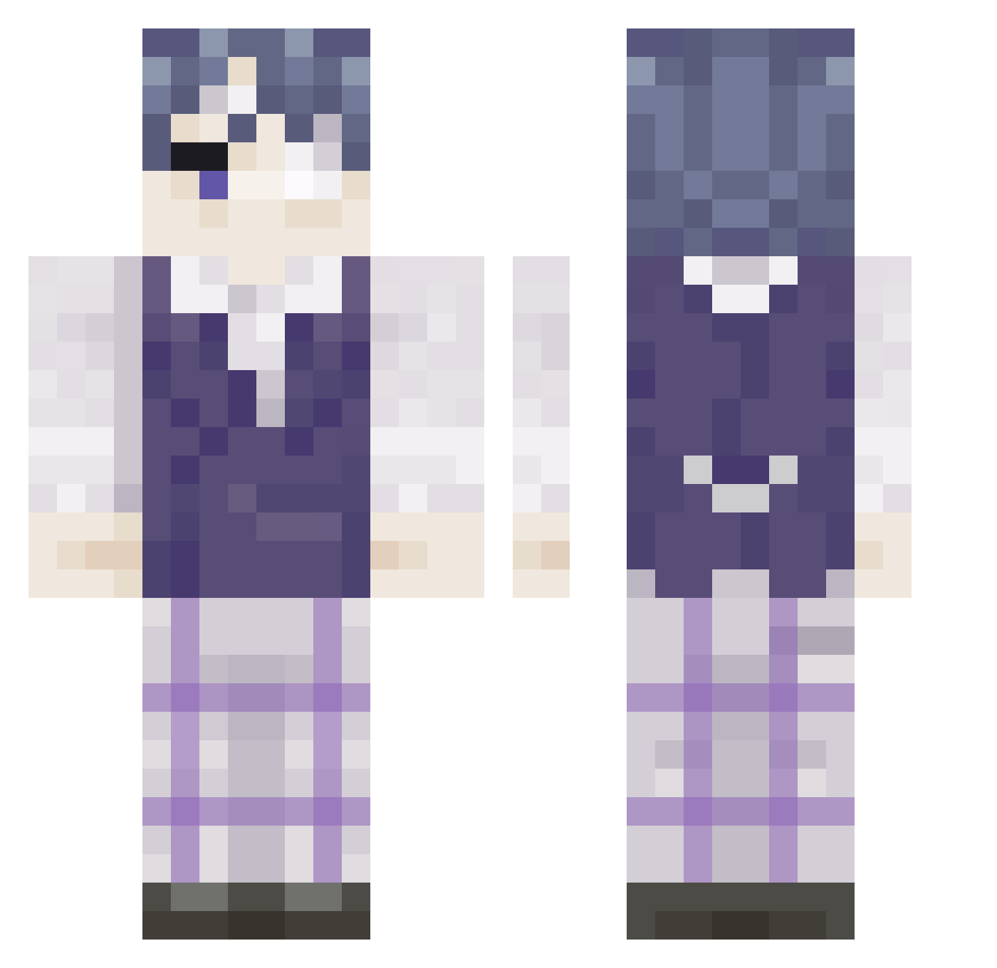 Minceraft_Addict Minecraft skin, front and back view