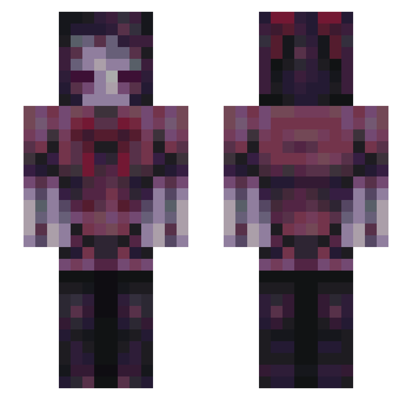 LittleFearless Minecraft skin, front and back view