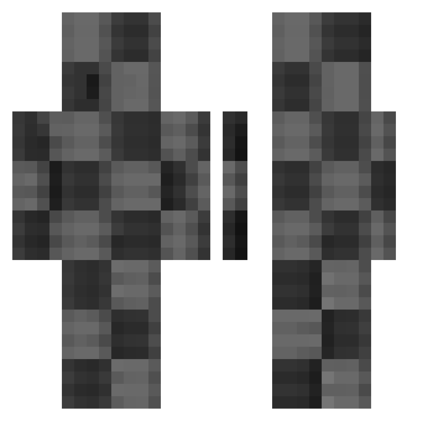Itc_Chrollo Minecraft skin, front and back view
