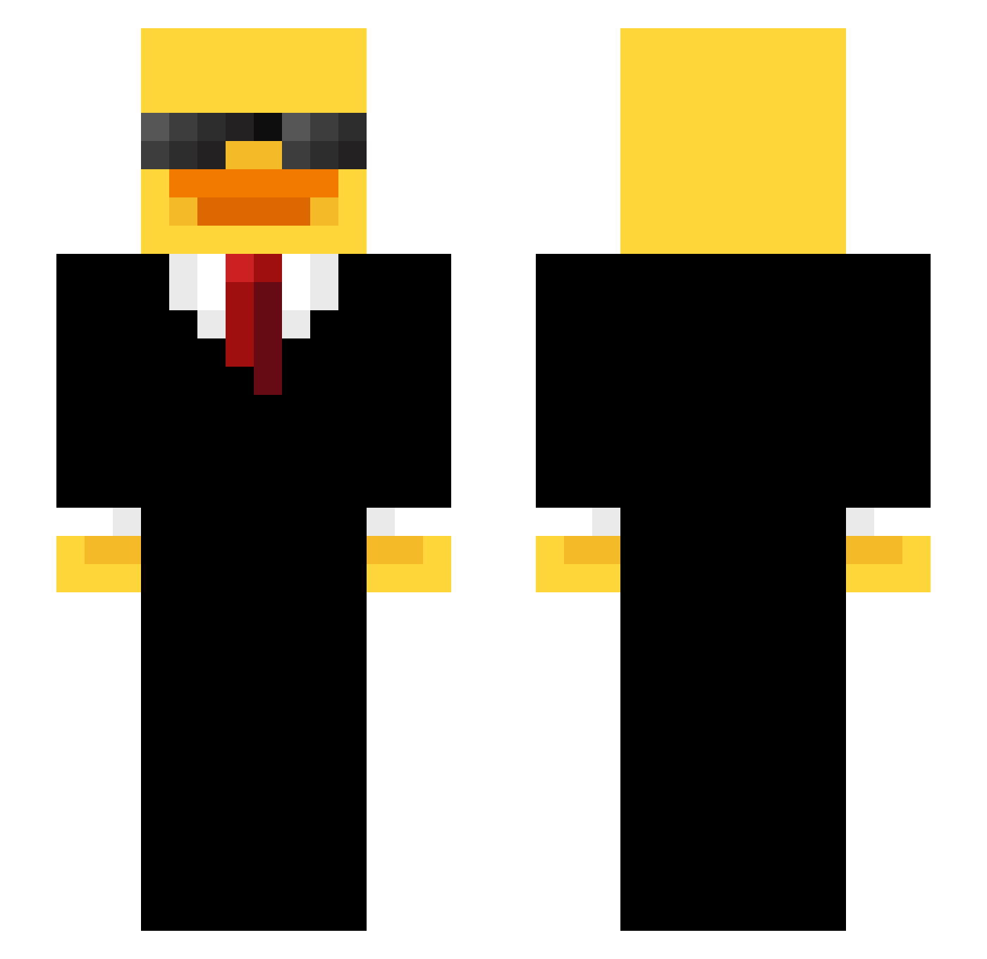 Crombied Minecraft skin, front and back view