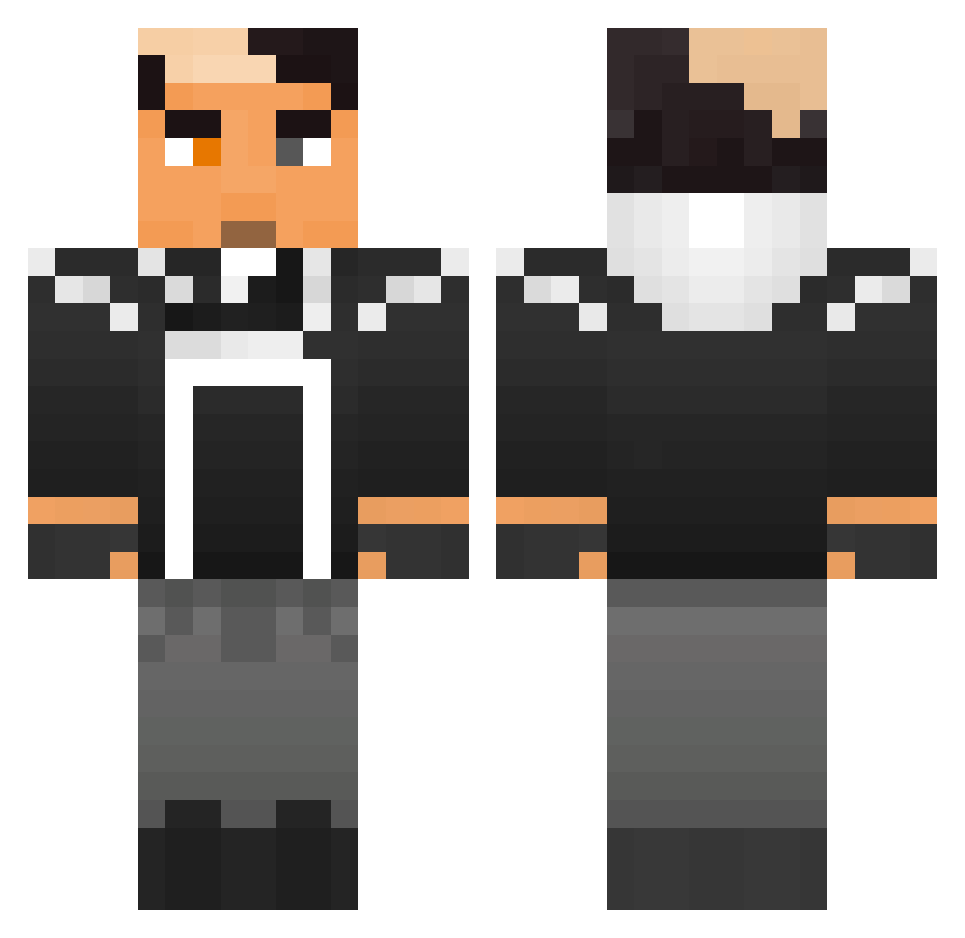 Megasaxophone08 Minecraft skin, front and back view