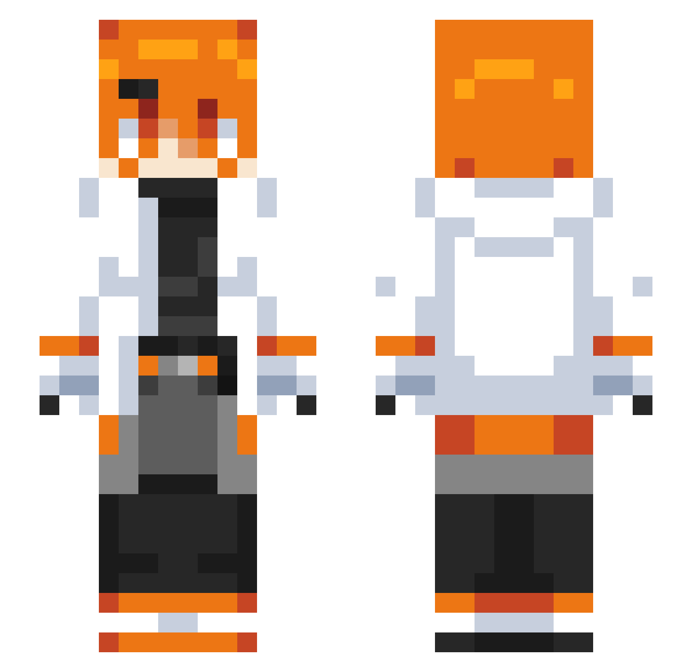 Zetavarice Minecraft skin, front and back view