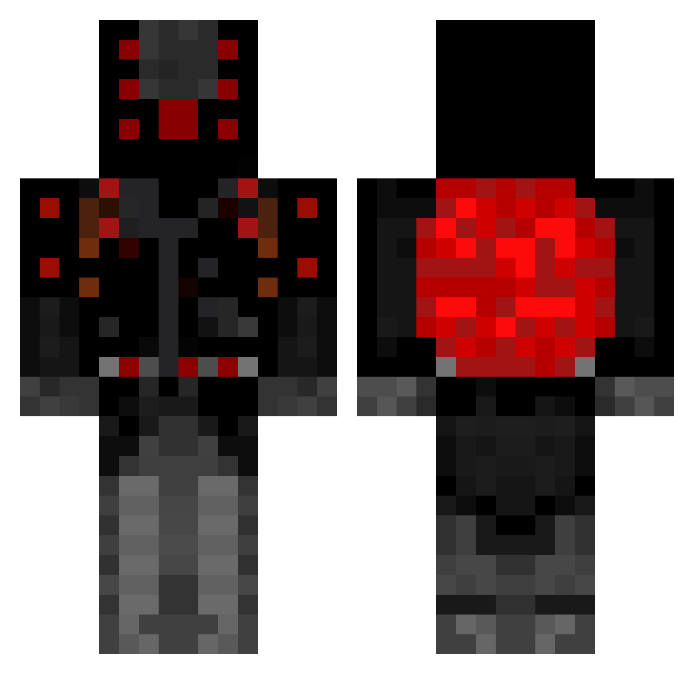 Tiiiiiiiiiiiiiin Minecraft skin, front and back view
