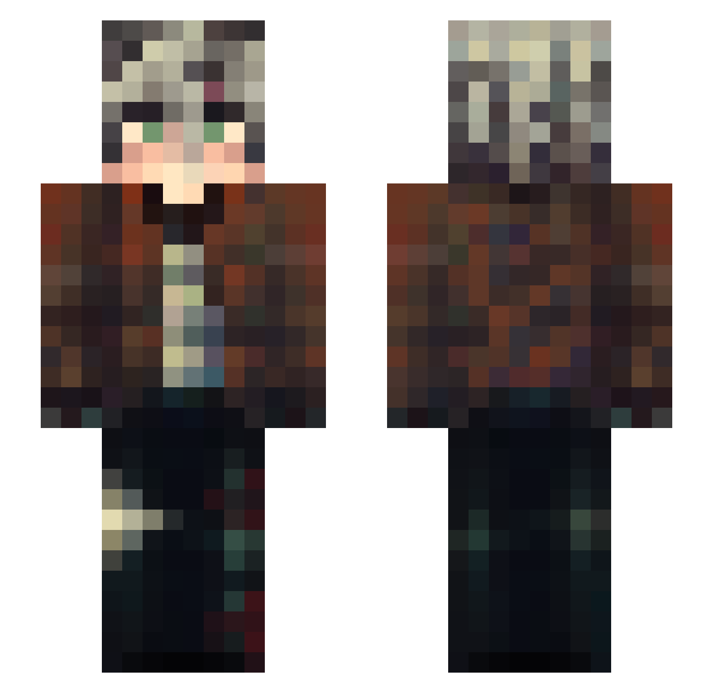 mikeyluvzhotdogs Minecraft skin, front and back view