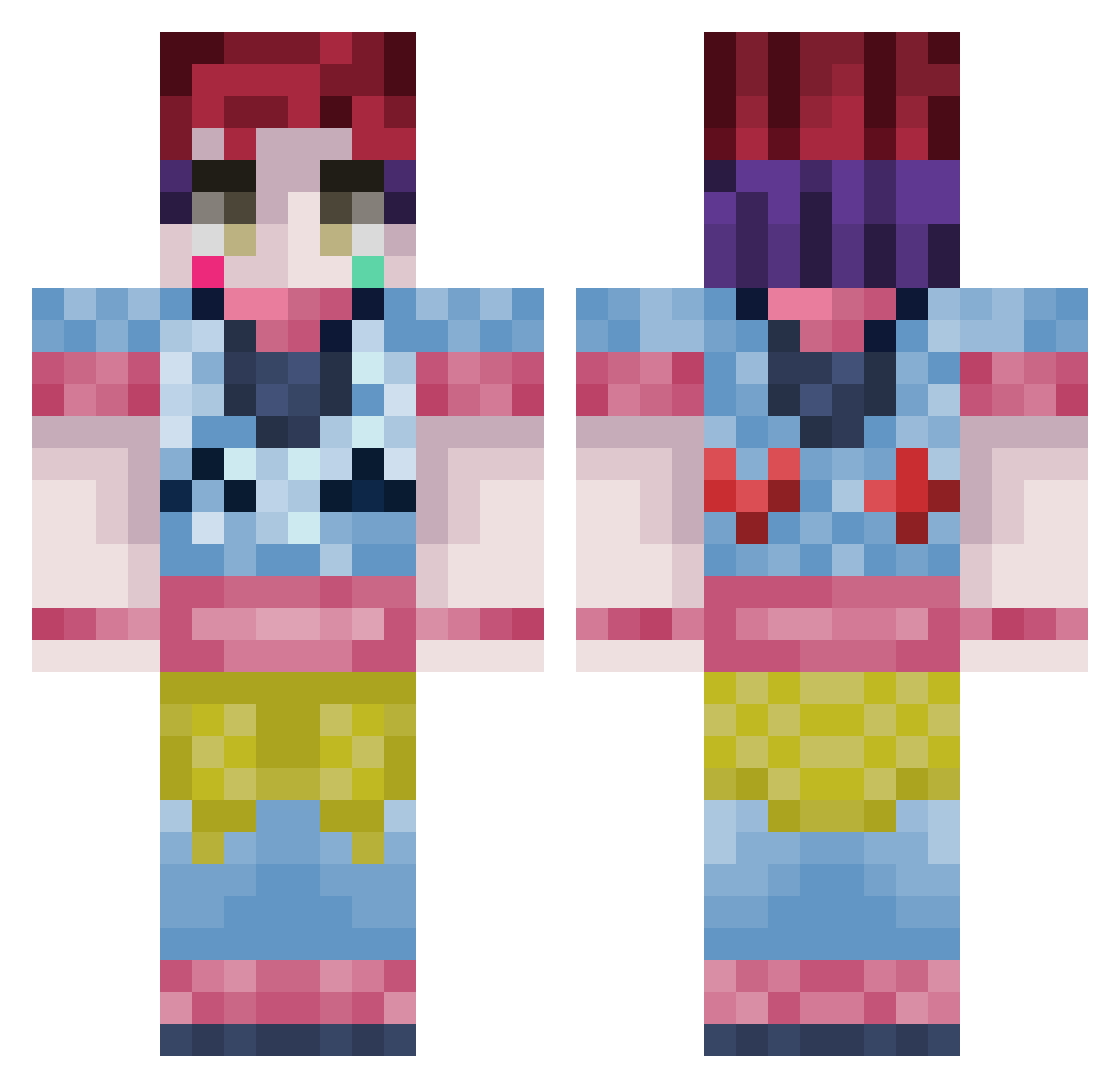ElChupet0n Minecraft skin, front and back view