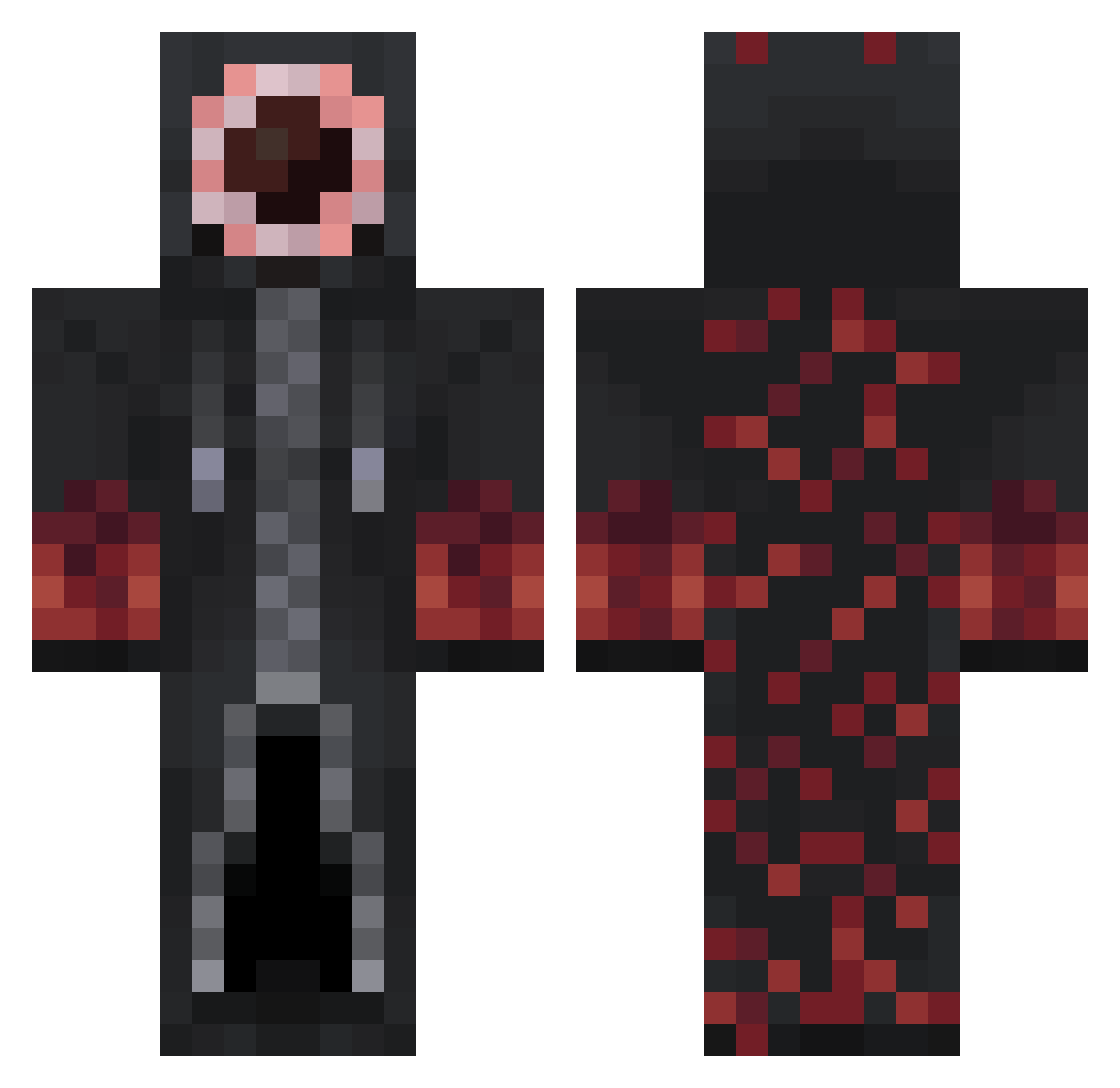 Ahriitard Minecraft skin, front and back view