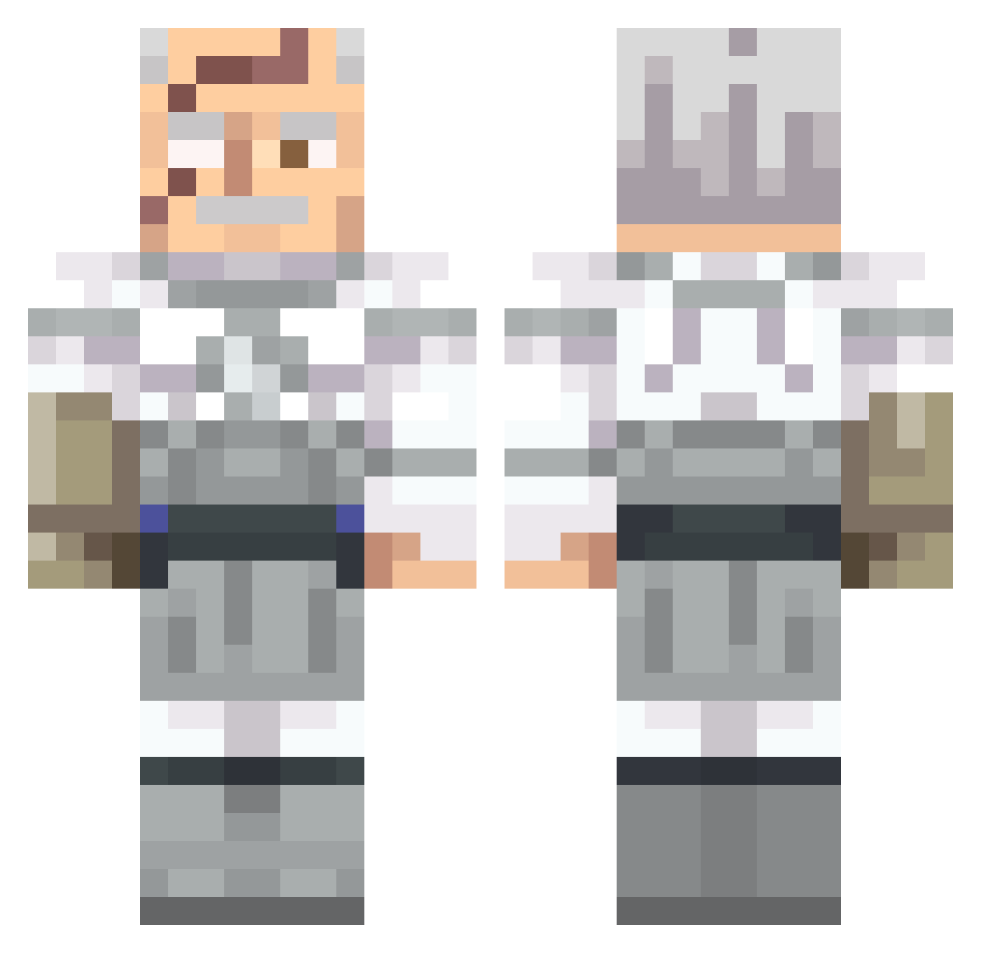 Rosai Minecraft skin, front and back view