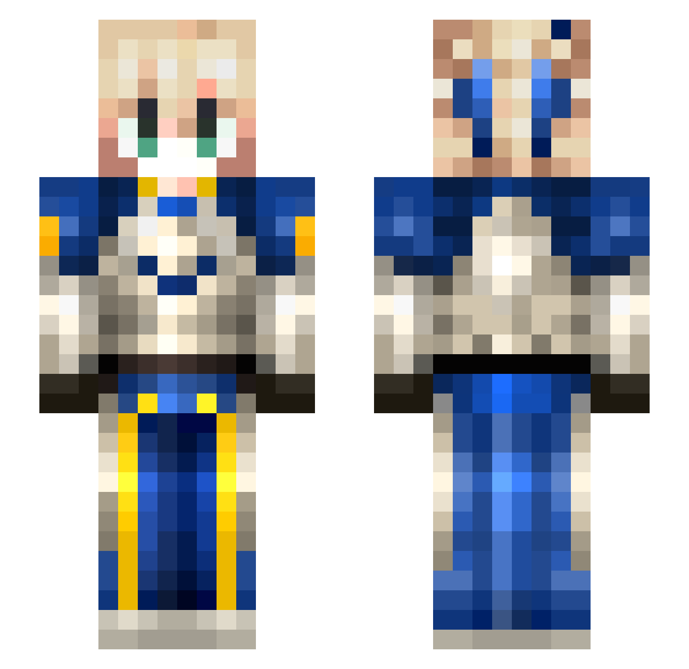 Mascot_6865 Minecraft skin, front and back view