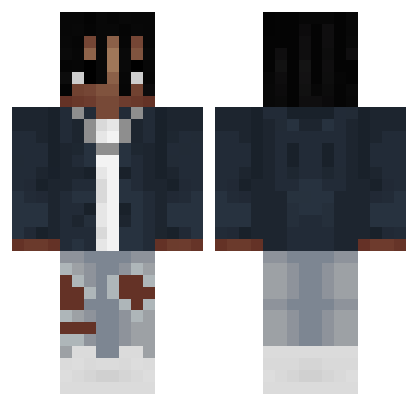 visdi Minecraft skin, front and back view
