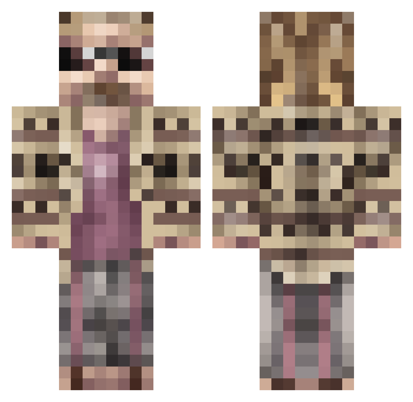 Drago_Jones Minecraft skin, front and back view