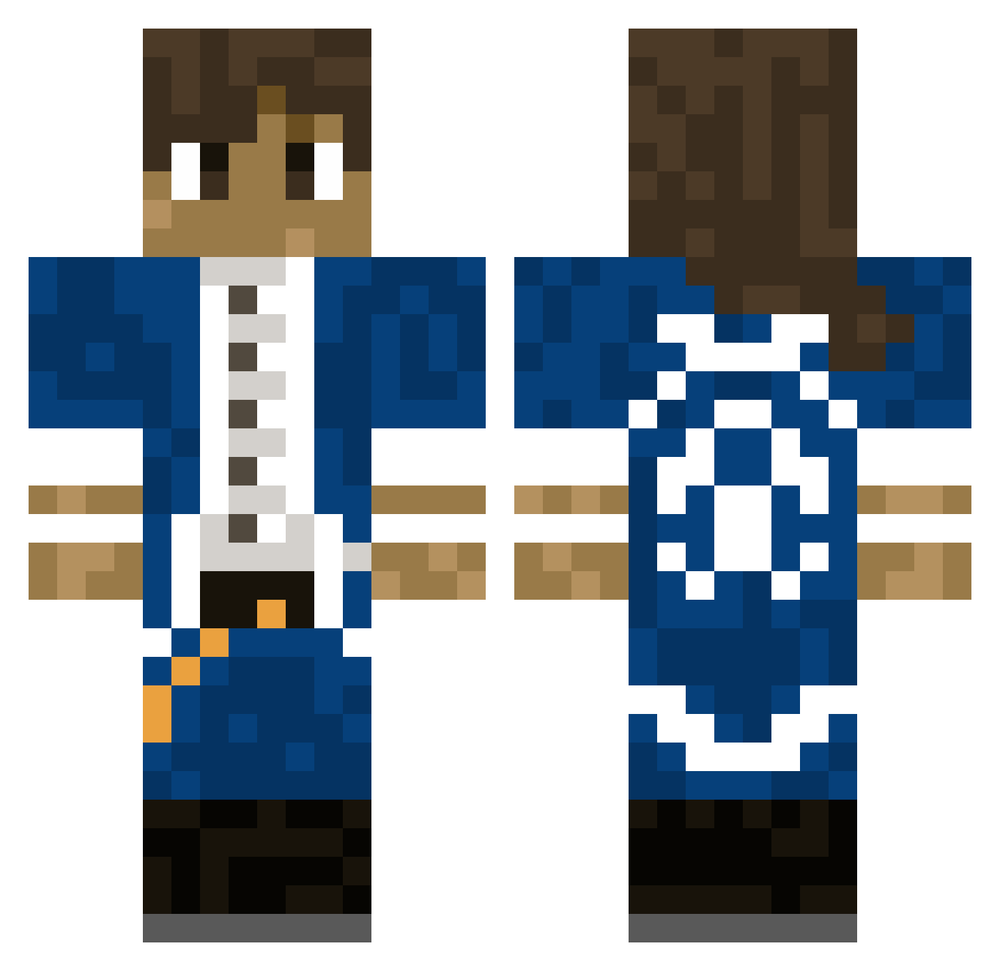 Peanutbutterman3 Minecraft skin, front and back view
