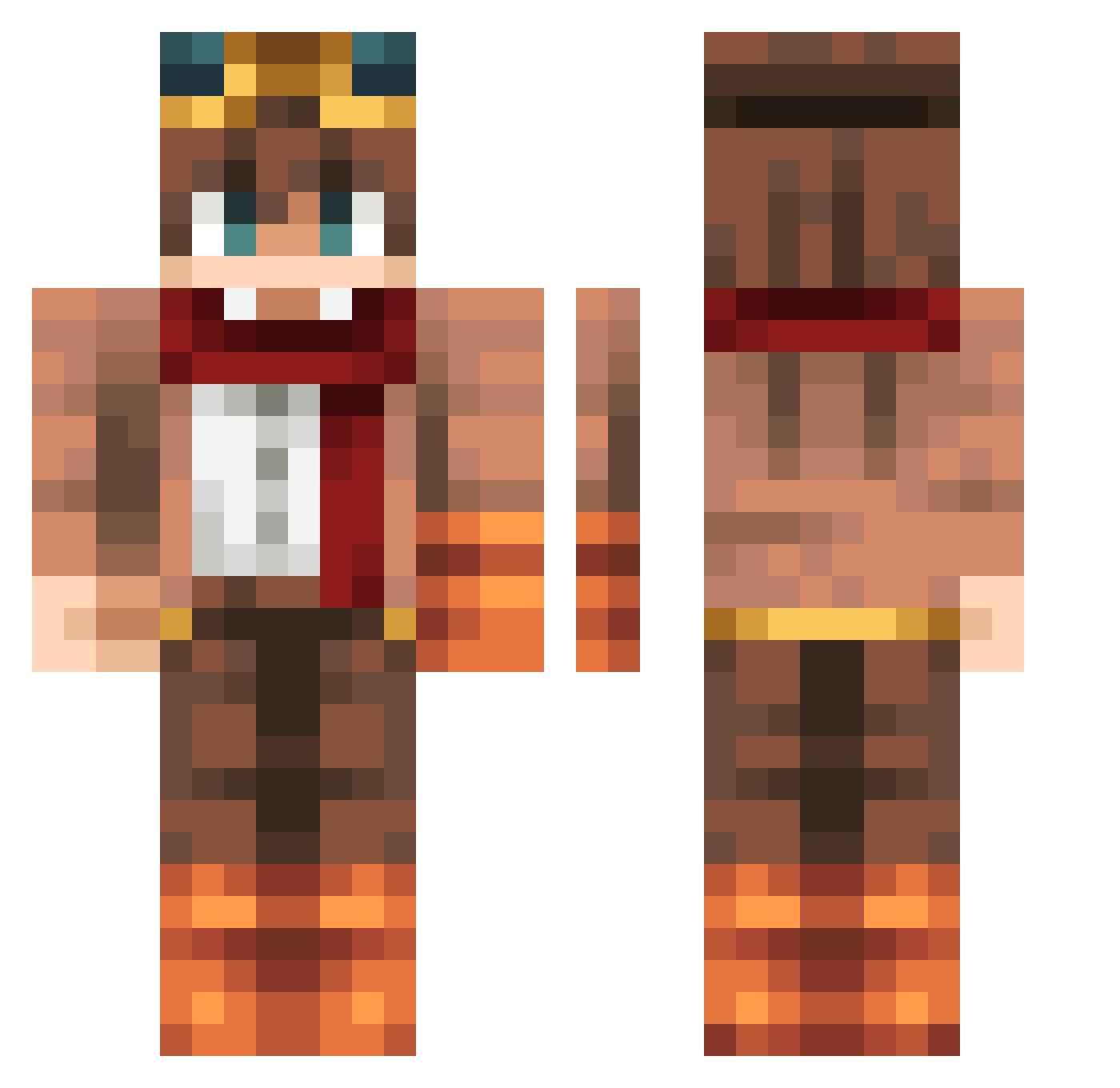 Yunpai Minecraft skin, front and back view