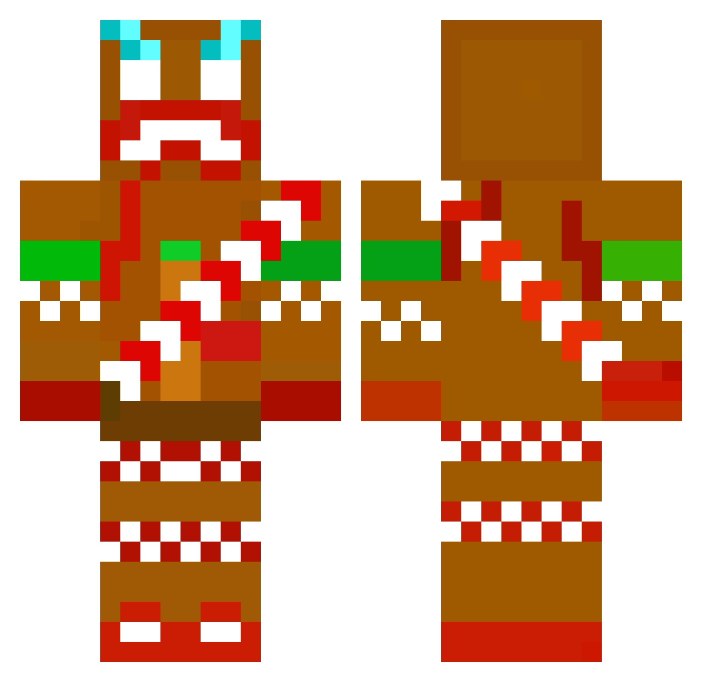 Teamdjokovic Minecraft skin, front and back view