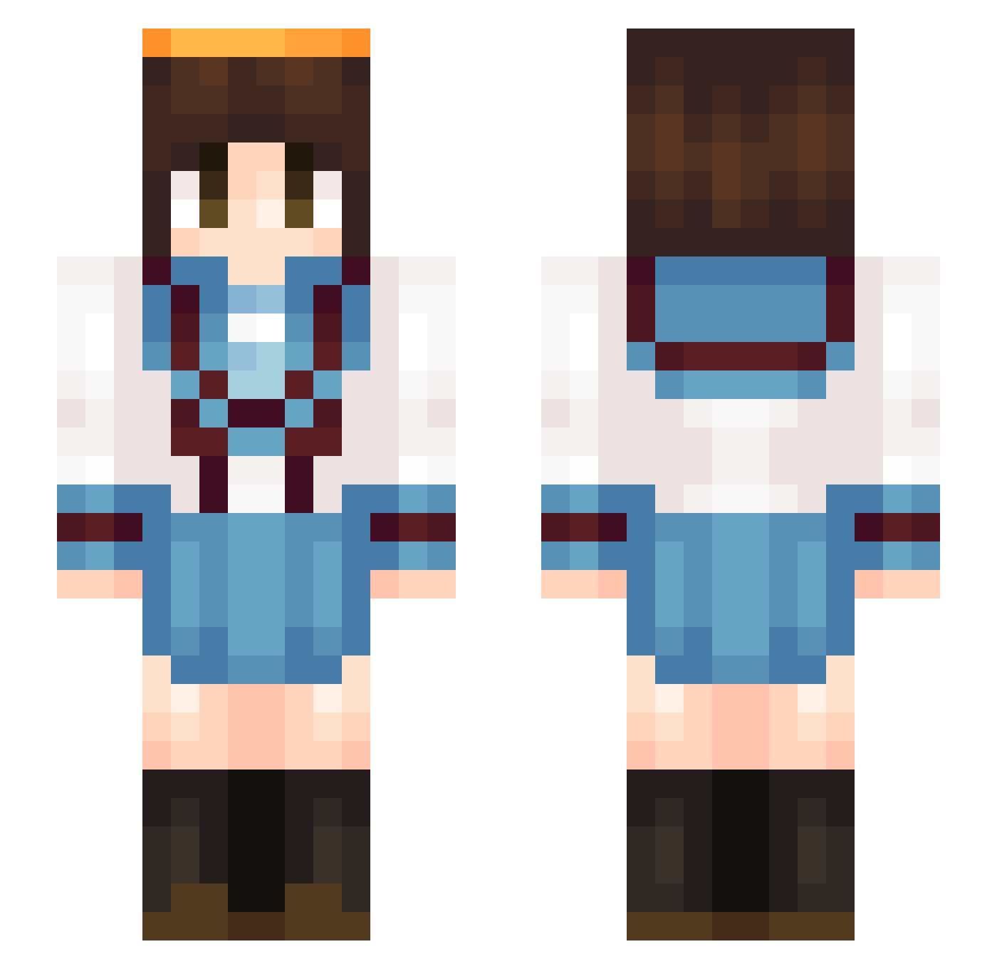 Yeeesuus Minecraft skin, front and back view