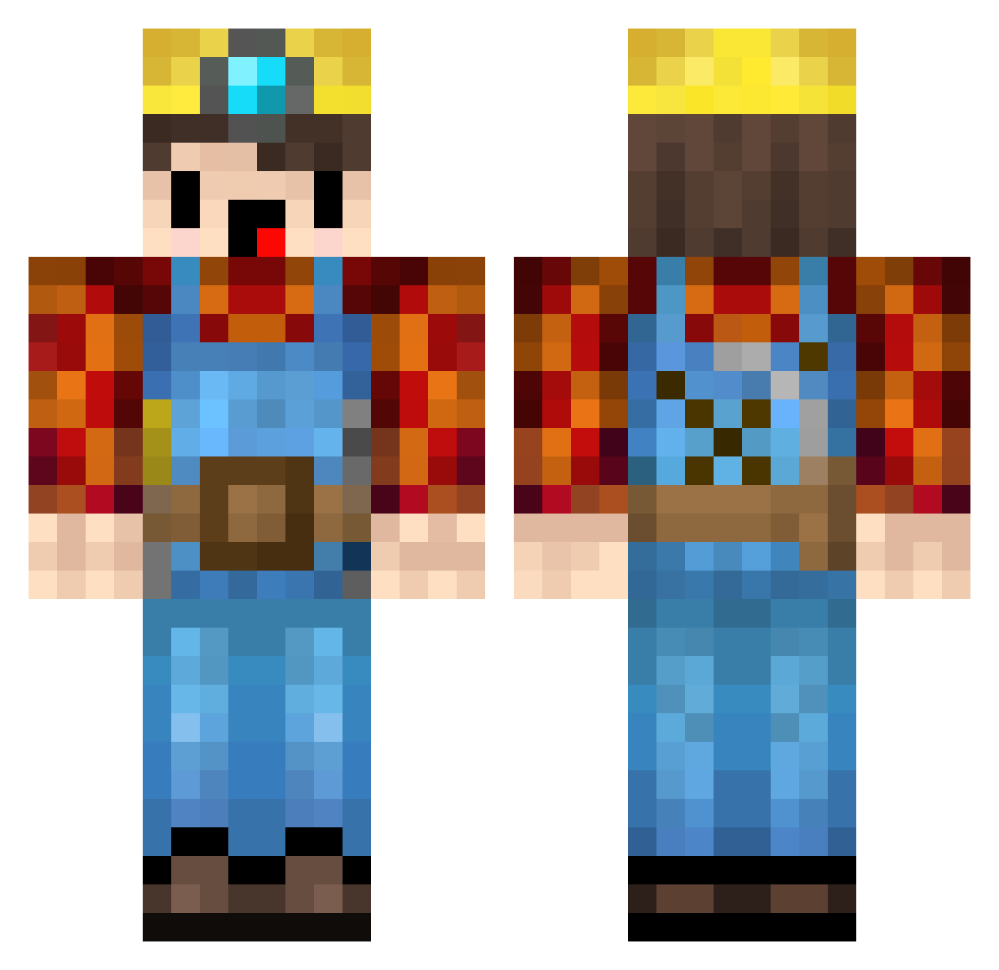 JanekJas Minecraft skin, front and back view