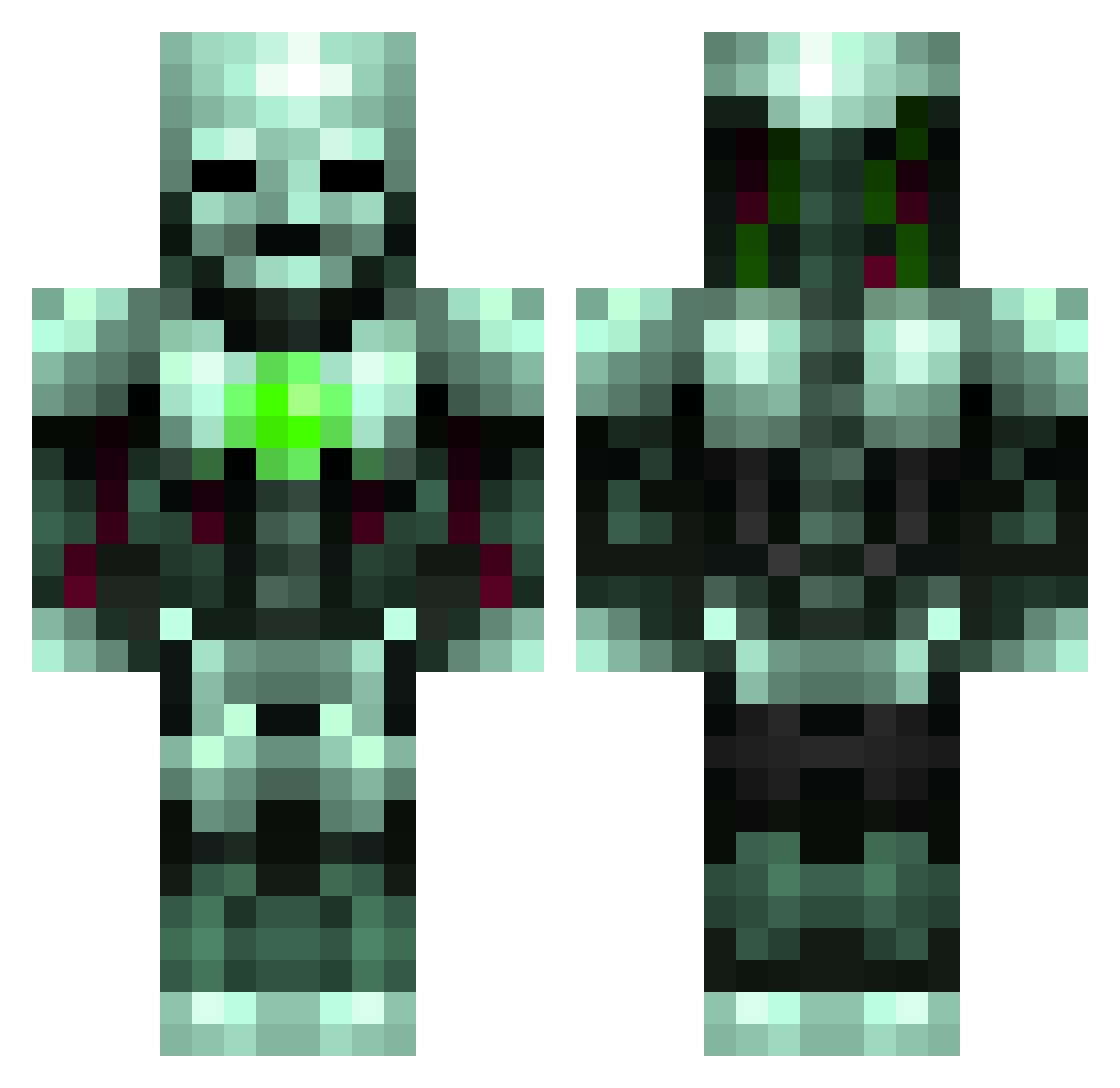 UnResolvable Minecraft skin, front and back view