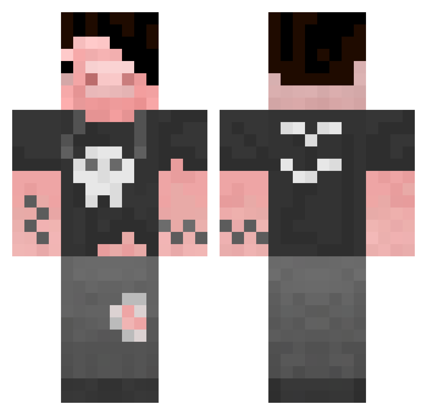Aggebab23 Minecraft skin, front and back view