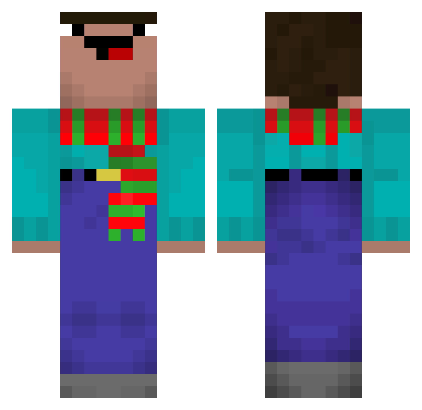 projudicial Minecraft skin, front and back view
