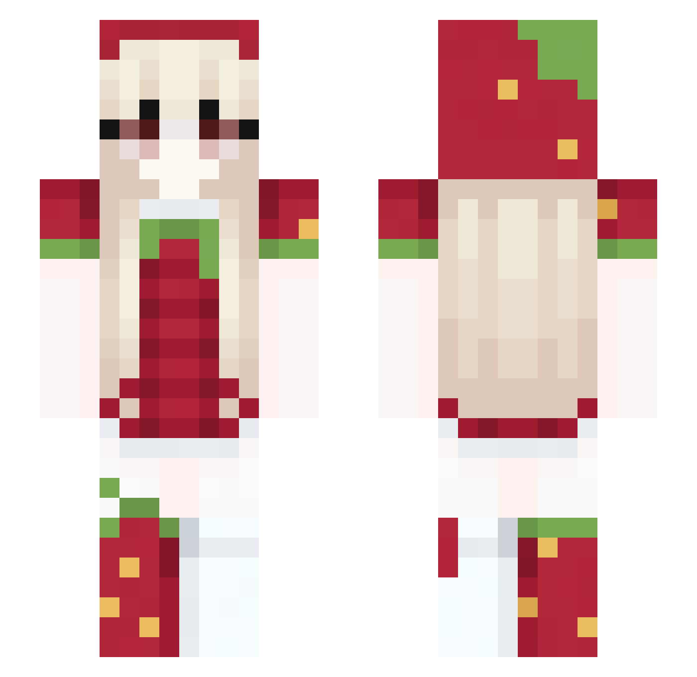 queenpee_ Minecraft skin, front and back view