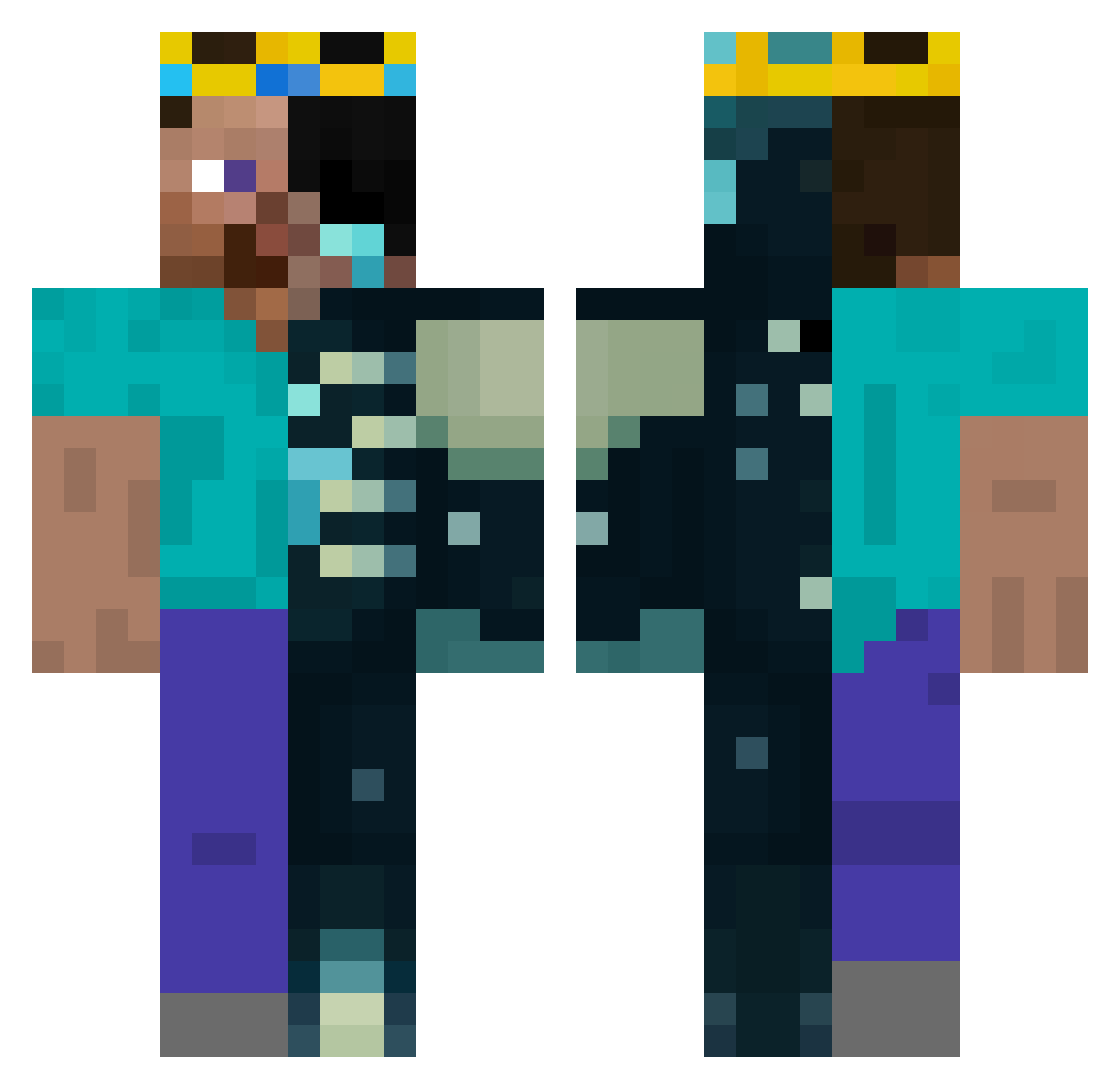 runiksmusick694 Minecraft skin, front and back view