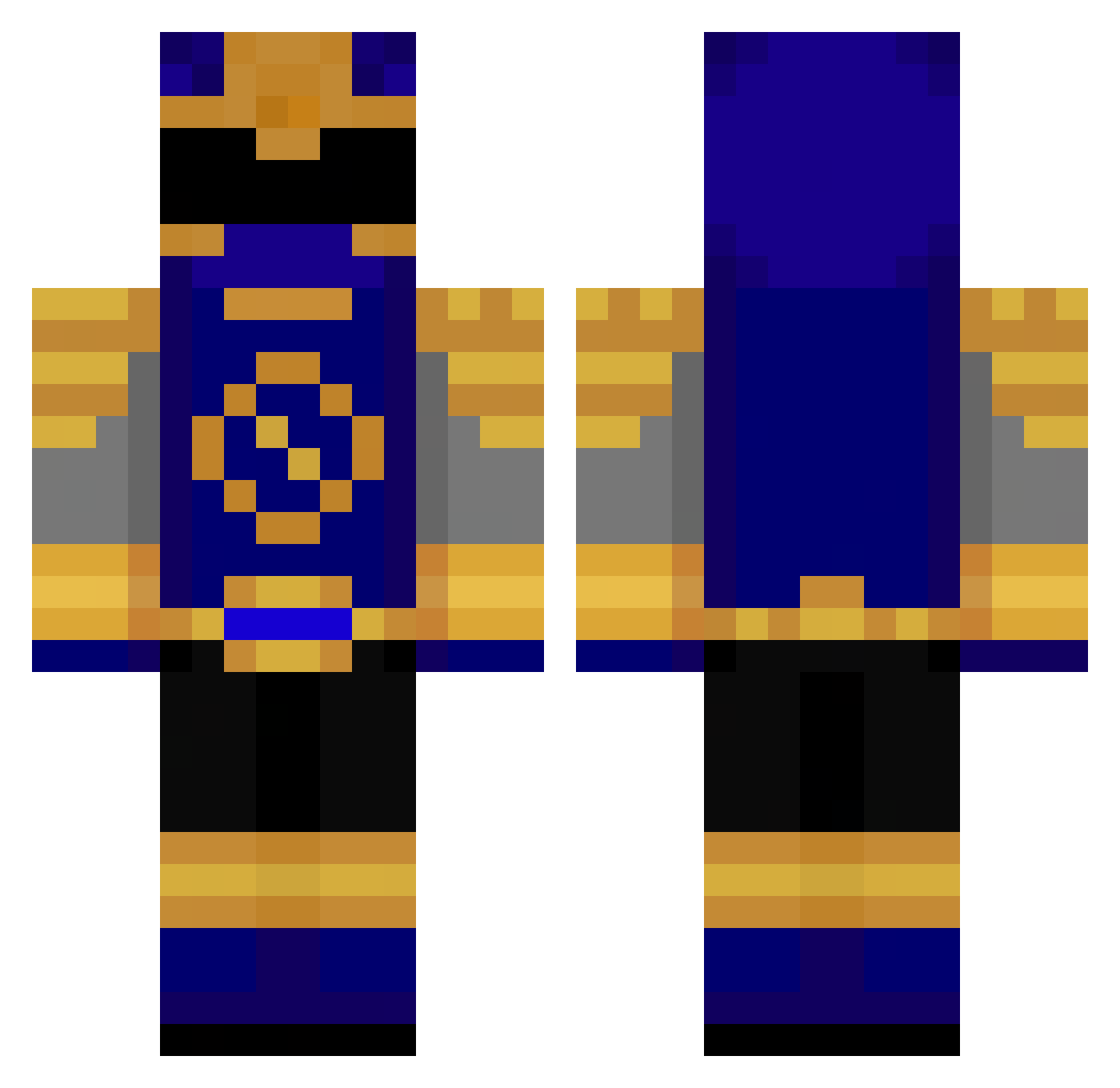 LifeUL Minecraft skin, front and back view