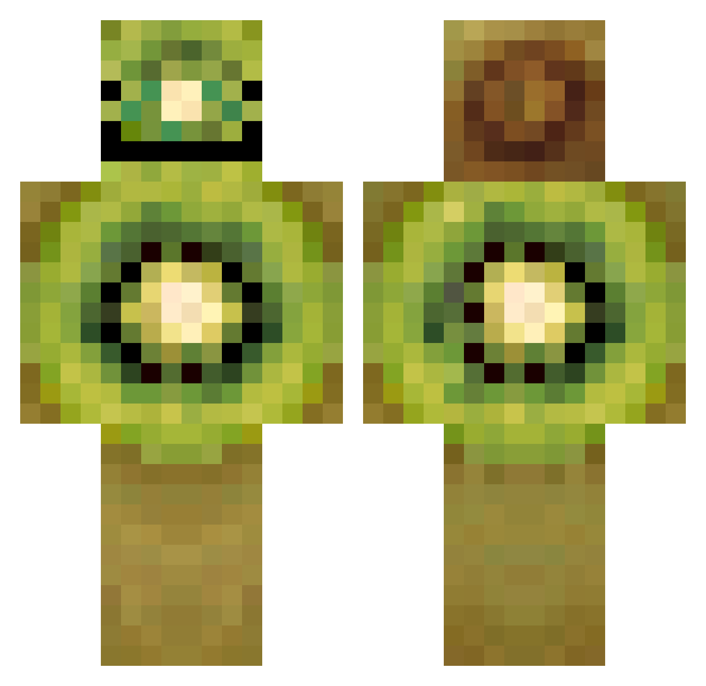 Kiwii_i64 Minecraft skin, front and back view
