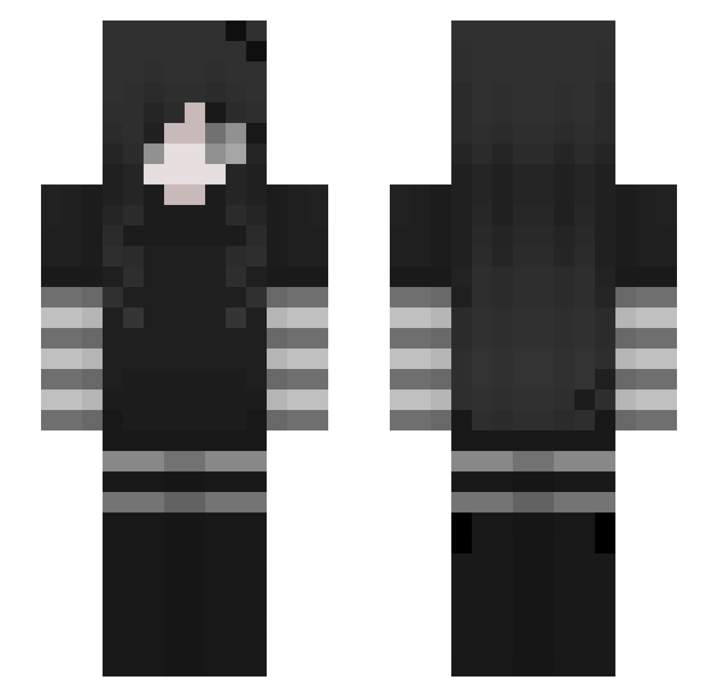 TakeUsNow Minecraft skin, front and back view