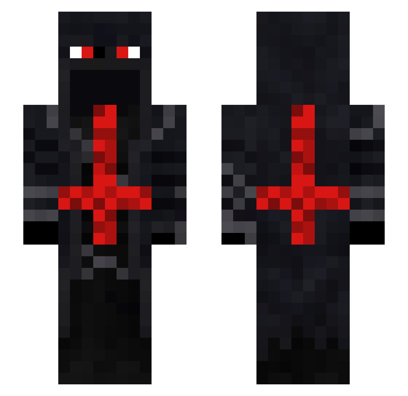 Qwkyy Minecraft skin, front and back view