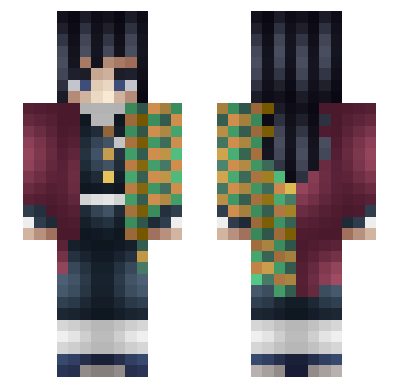 Azrille_ Minecraft skin, front and back view