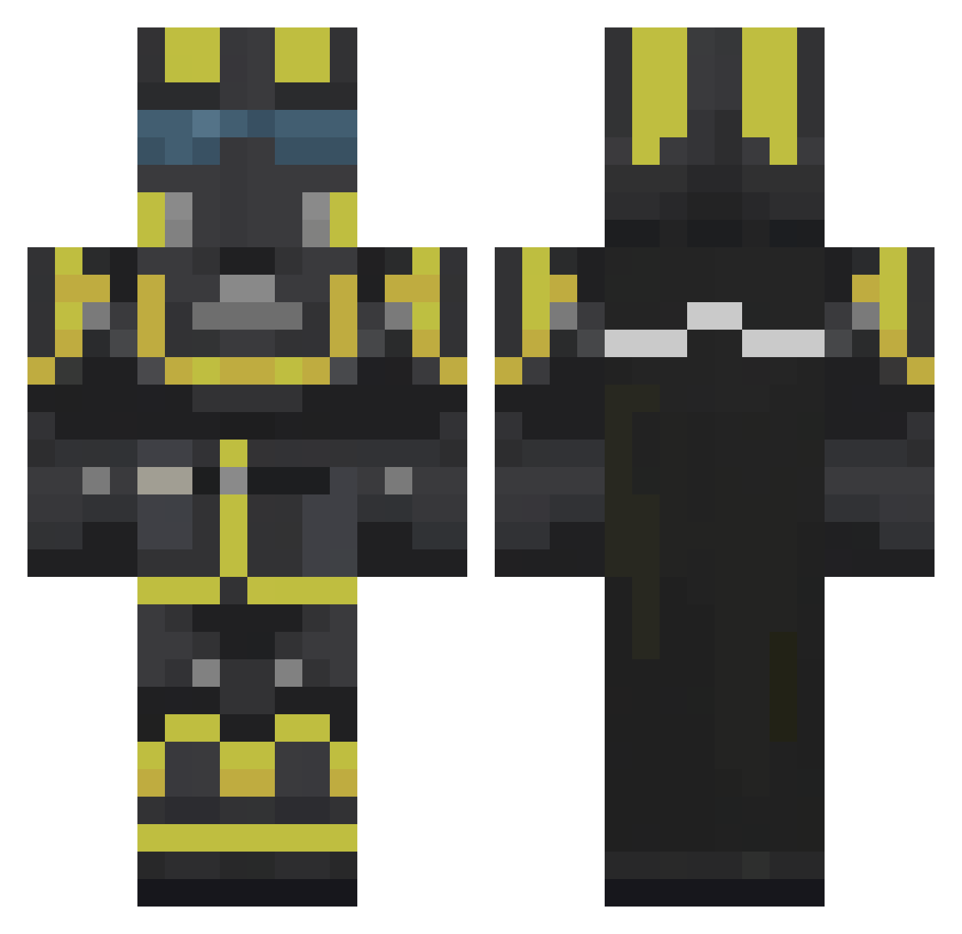 HFXPotato Minecraft skin, front and back view