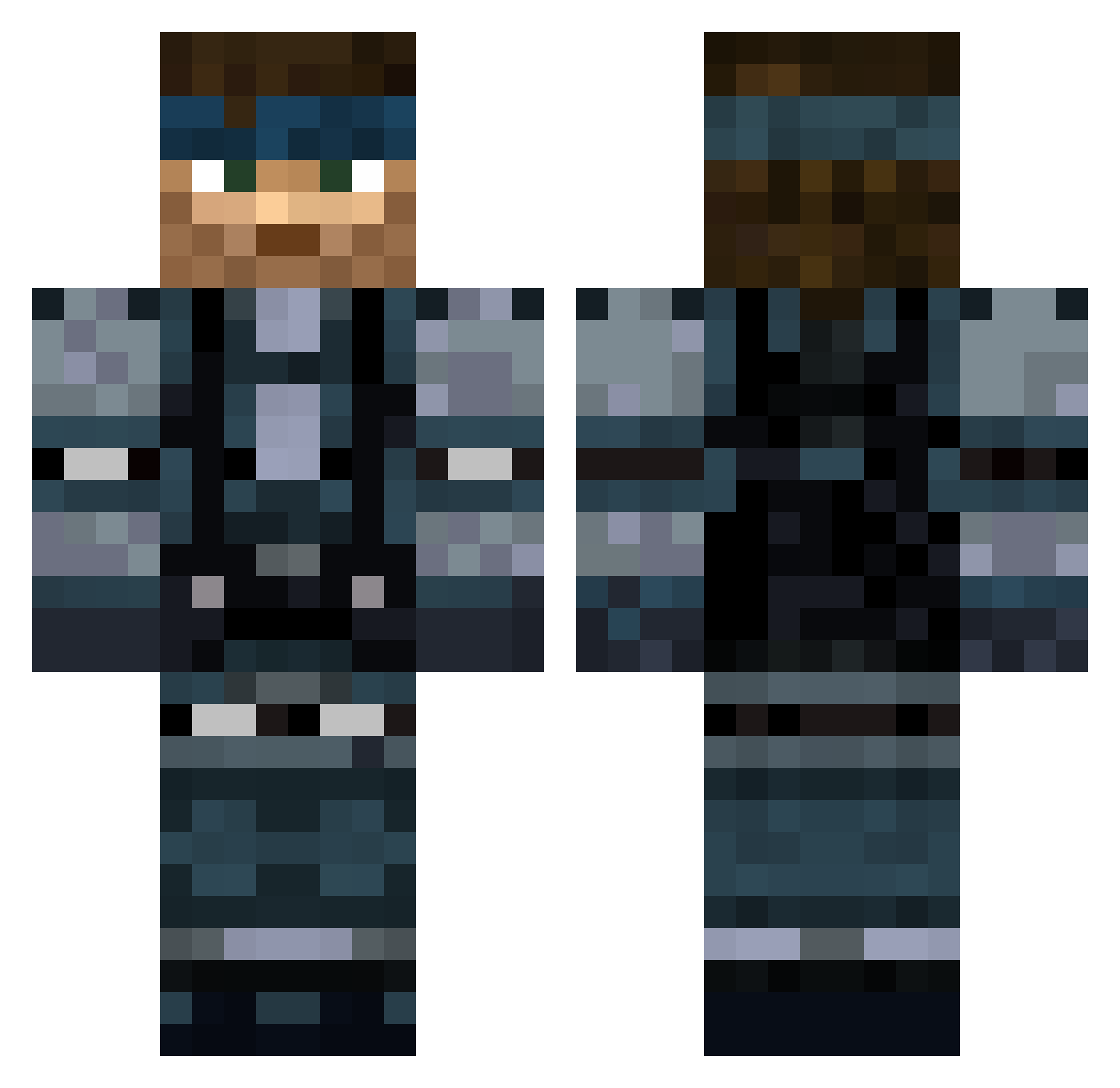 memoryvik Minecraft skin, front and back view