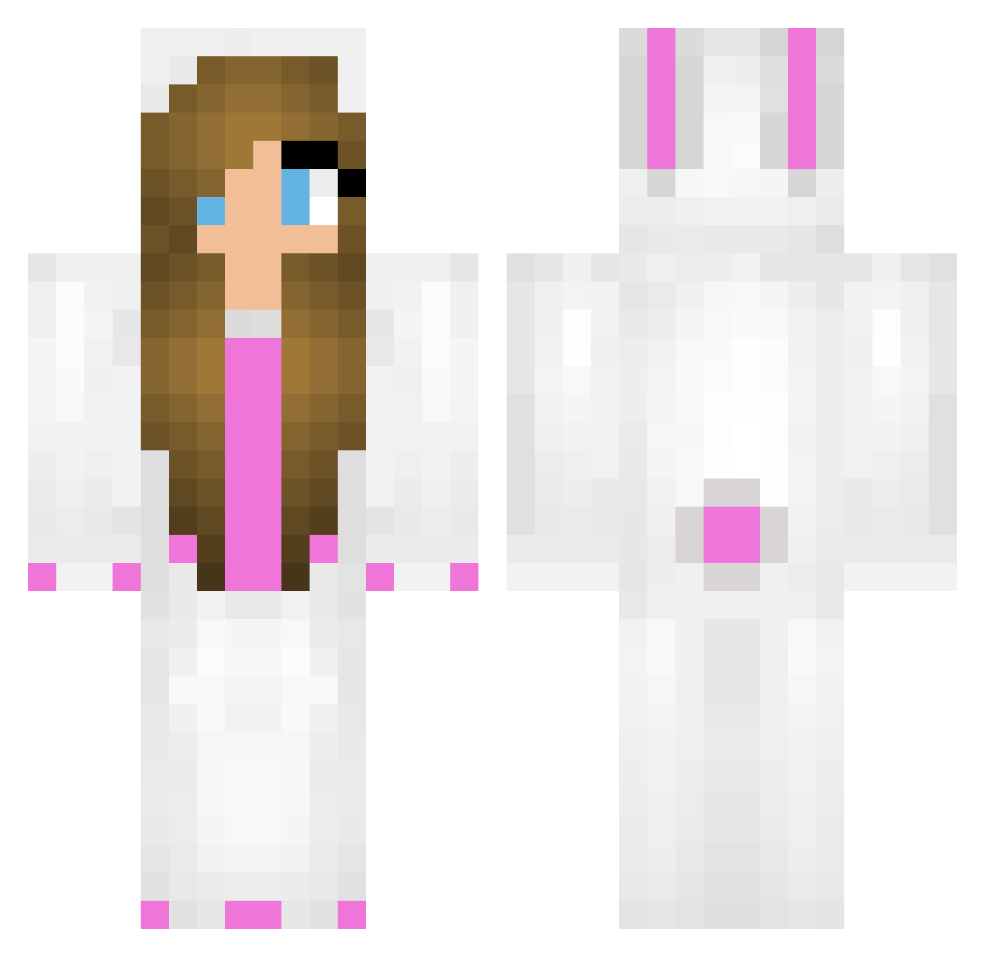 Horseplayers Minecraft skin, front and back view