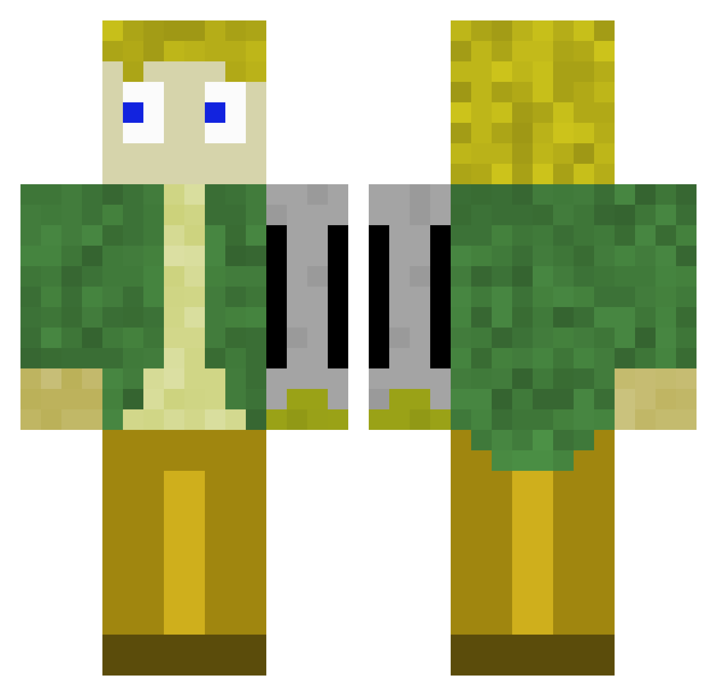 DBOY289 Minecraft skin, front and back view